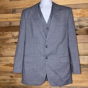 Austin Manor Blazer Vest Set Men’s 41L Light Blue Gray Business Wedding Classic